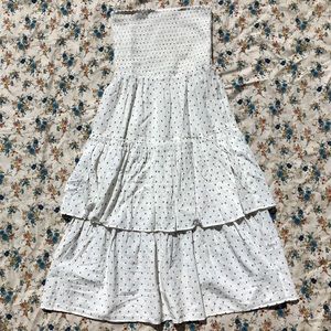 NWOT Strapless White Midi Dress